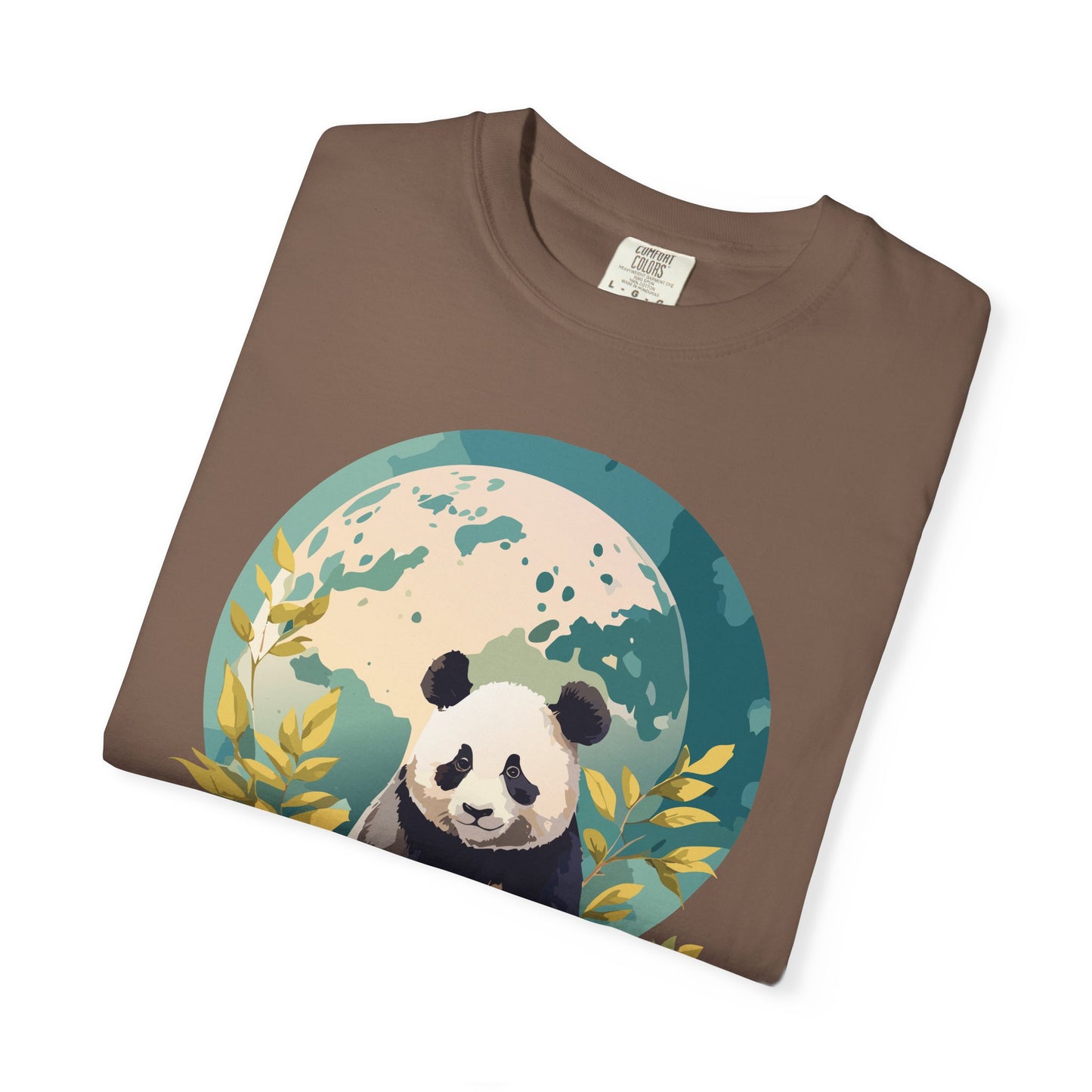 Panda Portrait T-Shirt Unisex Cotton Floral Chinese Graphic Circle Animal Art Tee pp6