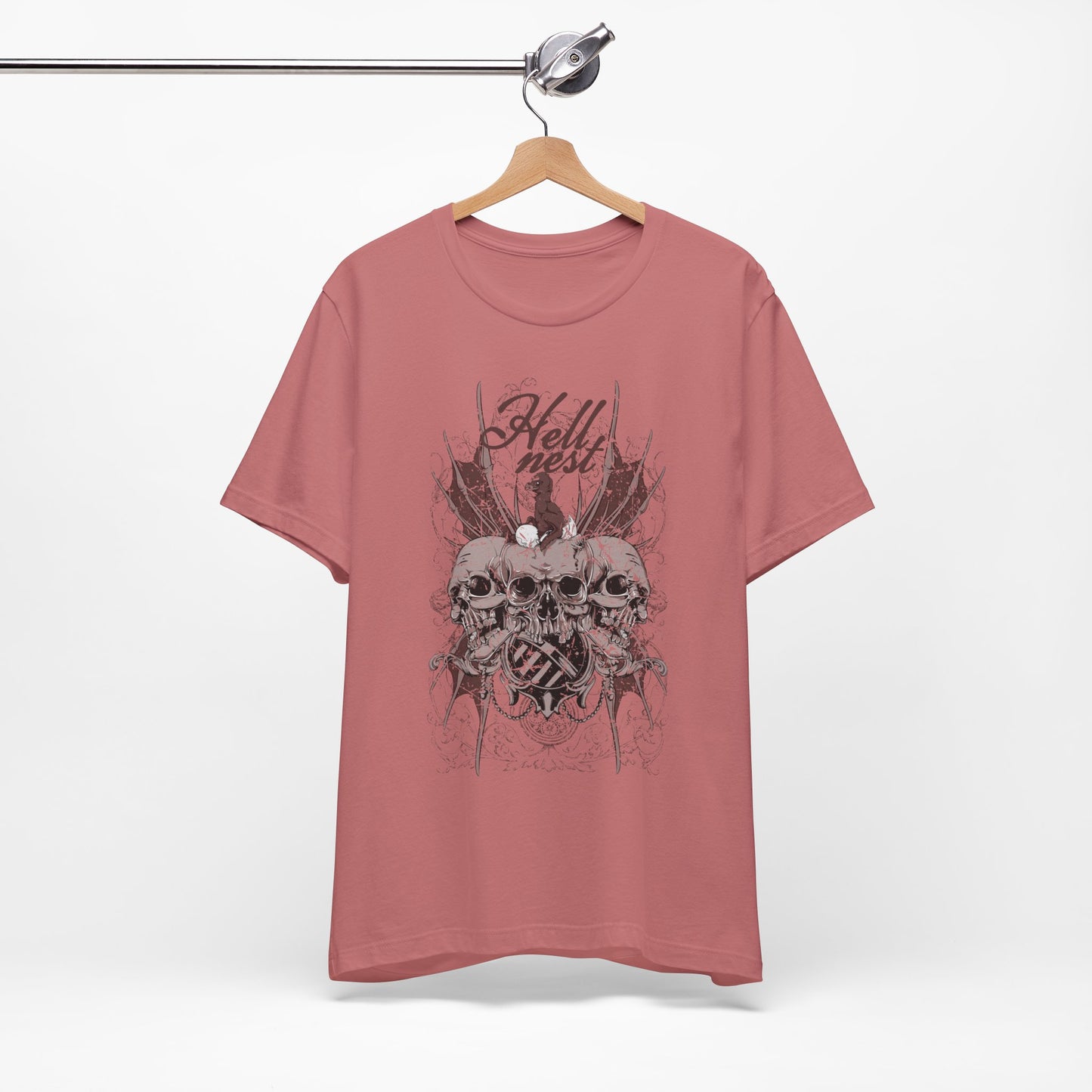 Skull Cluster graphic tee Gothic skulls grunge floral design