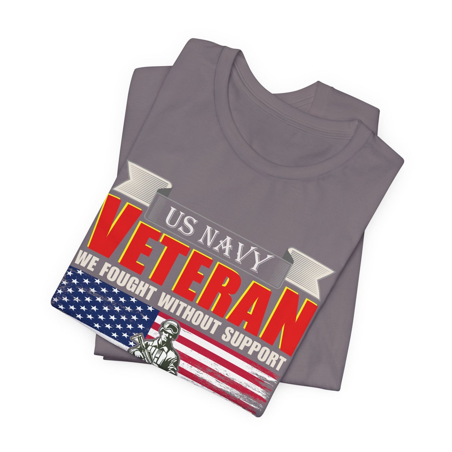 US Navy Veteran T-Shirt American Flag Soldier Graphic Patriotic Military Unisex Cotton v42