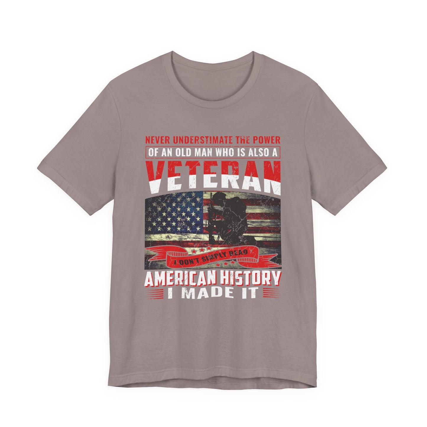 Veteran American flag T-Shirt I Made It Old Man Veteran Military Pride Unisex Cotton v32