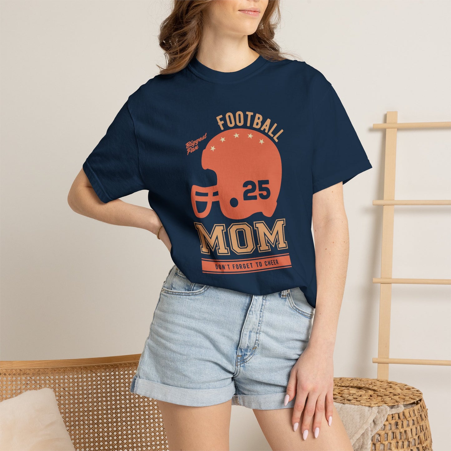 Football Mom T-shirt Mother's Day Mama Tee Unisex Comfort Colors Garment-Dyed Cotton h43
