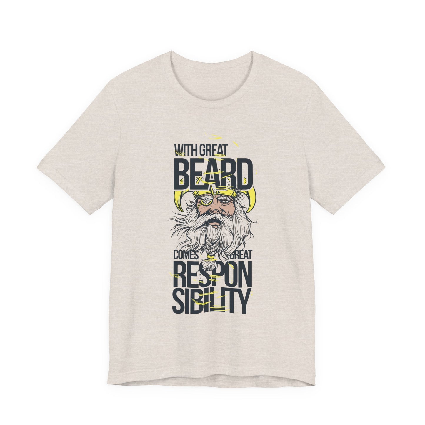 With Great Beard Comes Great Responsibility Tee Viking Beard Graphic Shirt A-2