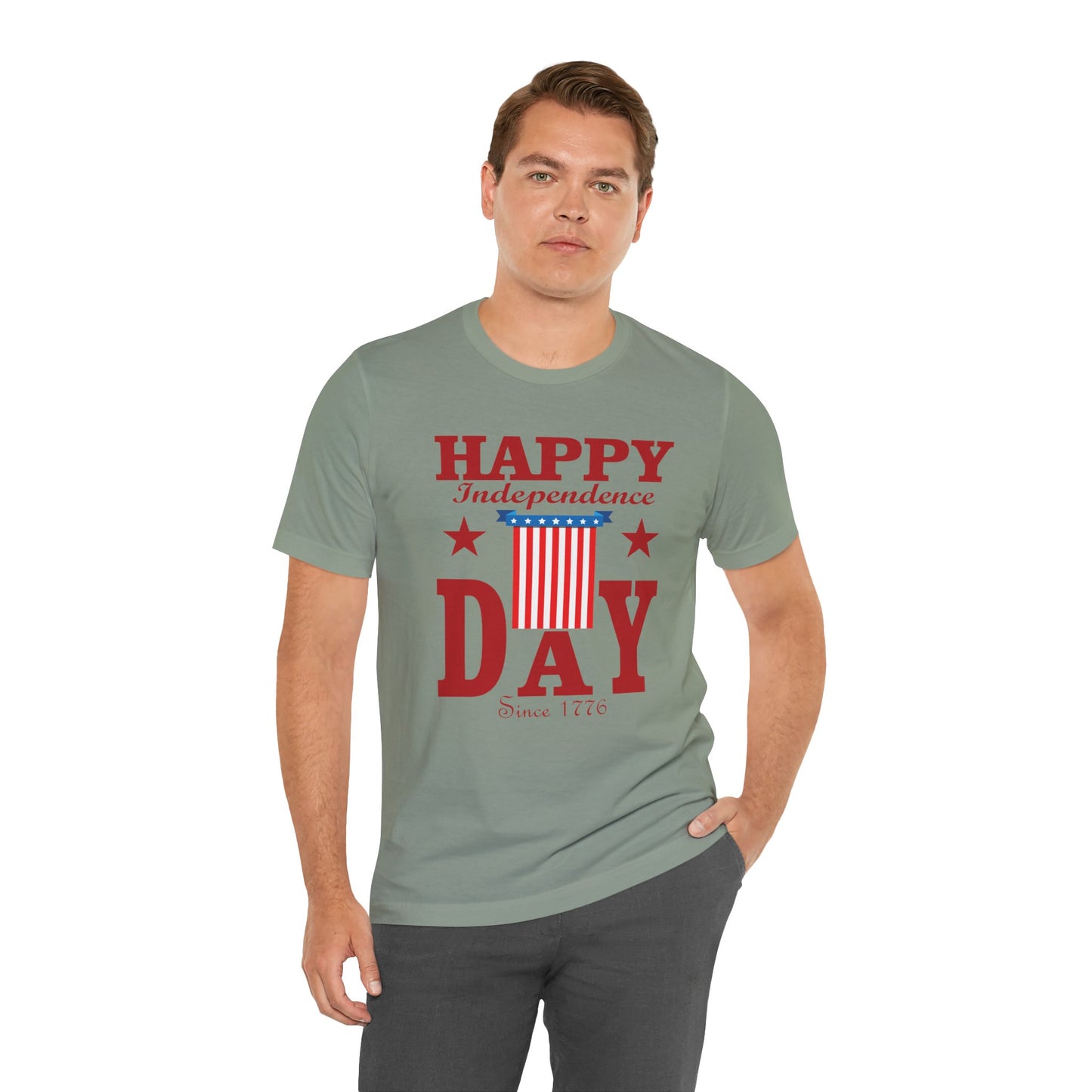 Happy Independence Day Graphic Unisex Cotton T-Shirt 018