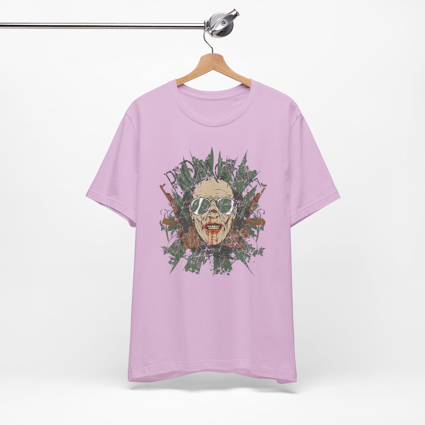 Retro Skull Floral Graphic Design Unisex Cotton T-Shirt G-2