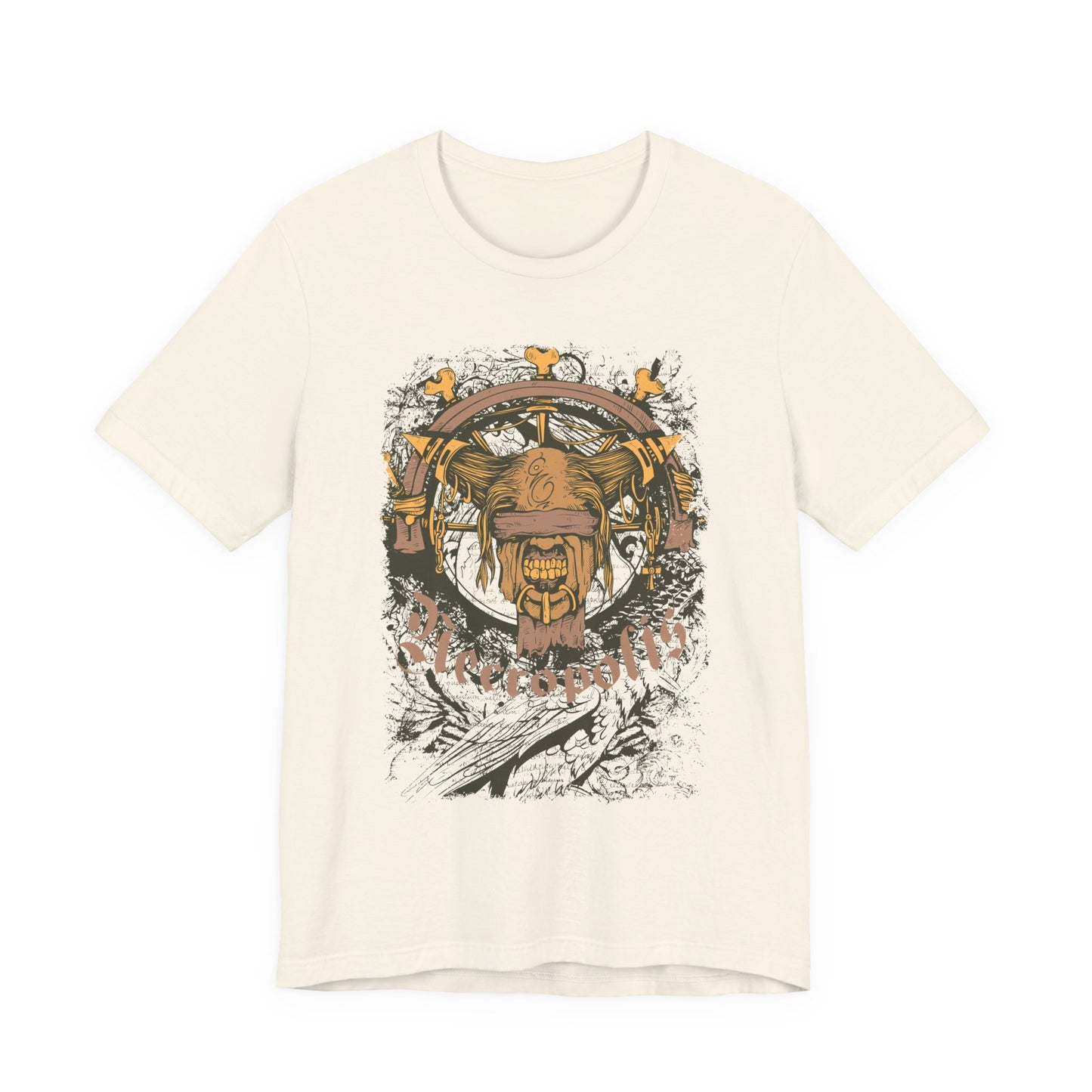 Skull Nordic Warrior Graphic Unisex Cotton T-Shirt r12