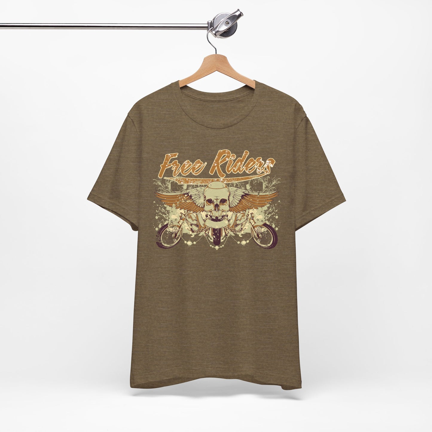 Free Riders Skull Motorcycle Tee Biker Graphic Art Design T-Shirt A-1