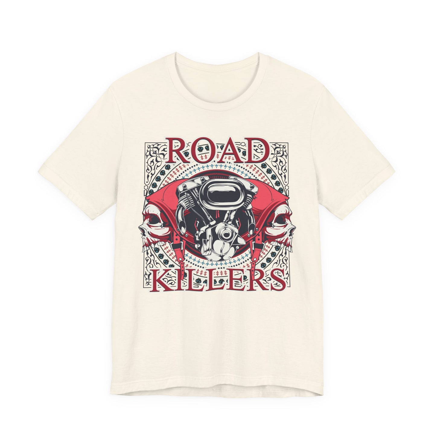 Dark Road Motorcycle Helmet Skull Tee Biker graphic t-shirt G-1