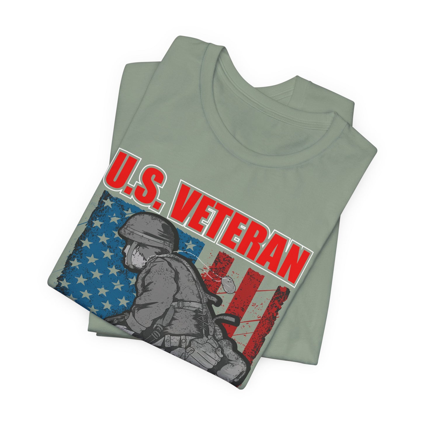U.S. Veteran Soldier Illustration Tee Defender of Liberty and Freedom Unisex Cotton v31