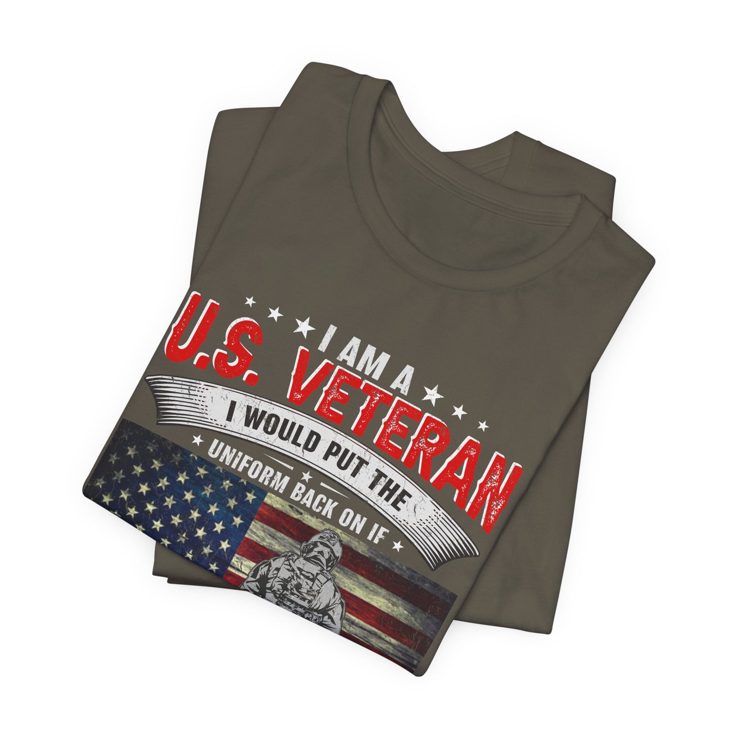 I Am A U.S. Veteran shirt American Flag Military Veteran Unisex Cotton Tee v25