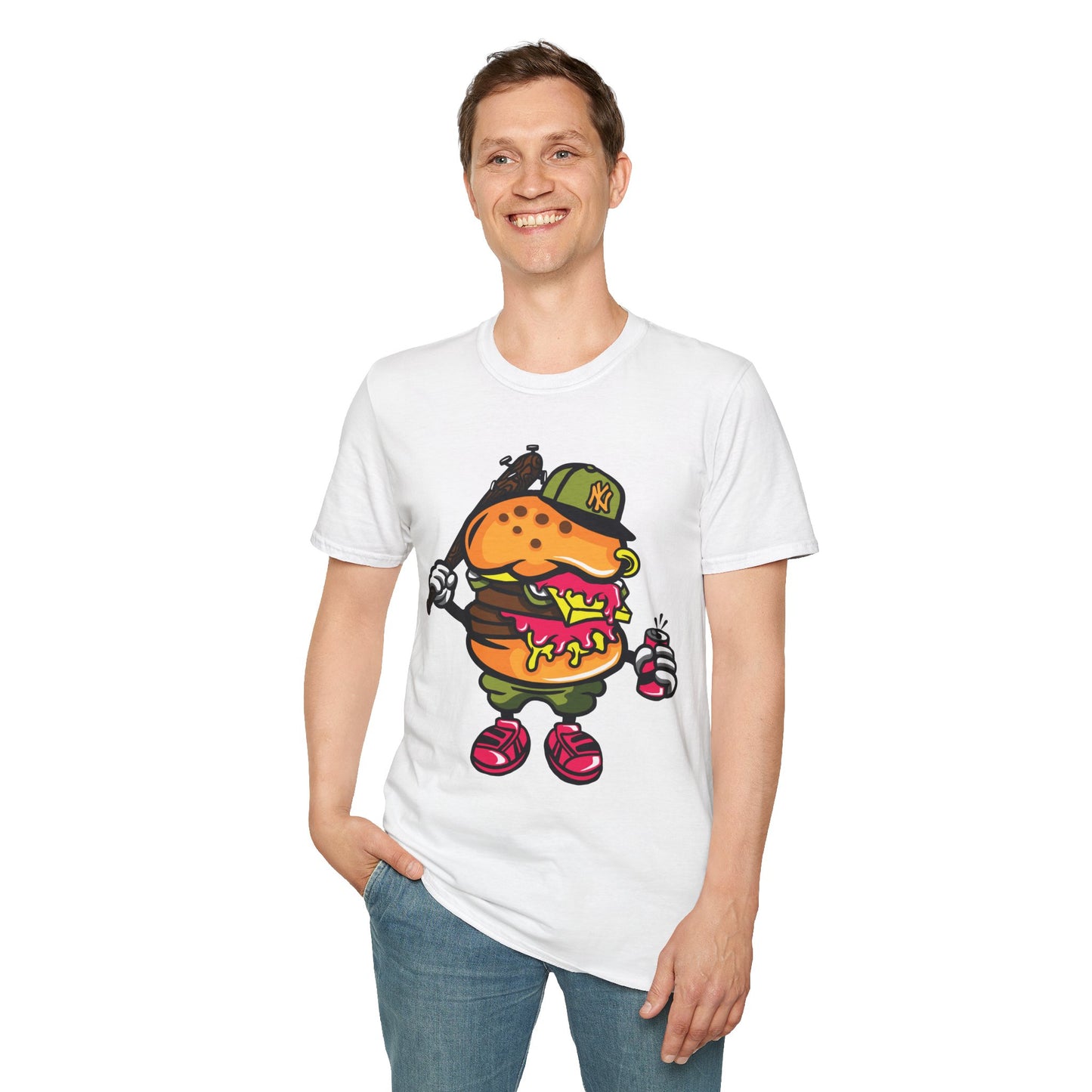 Unisex Cartoon T Shirt Funny Animation Tee Gildan Softstyle 64000 100 Percent Cotton