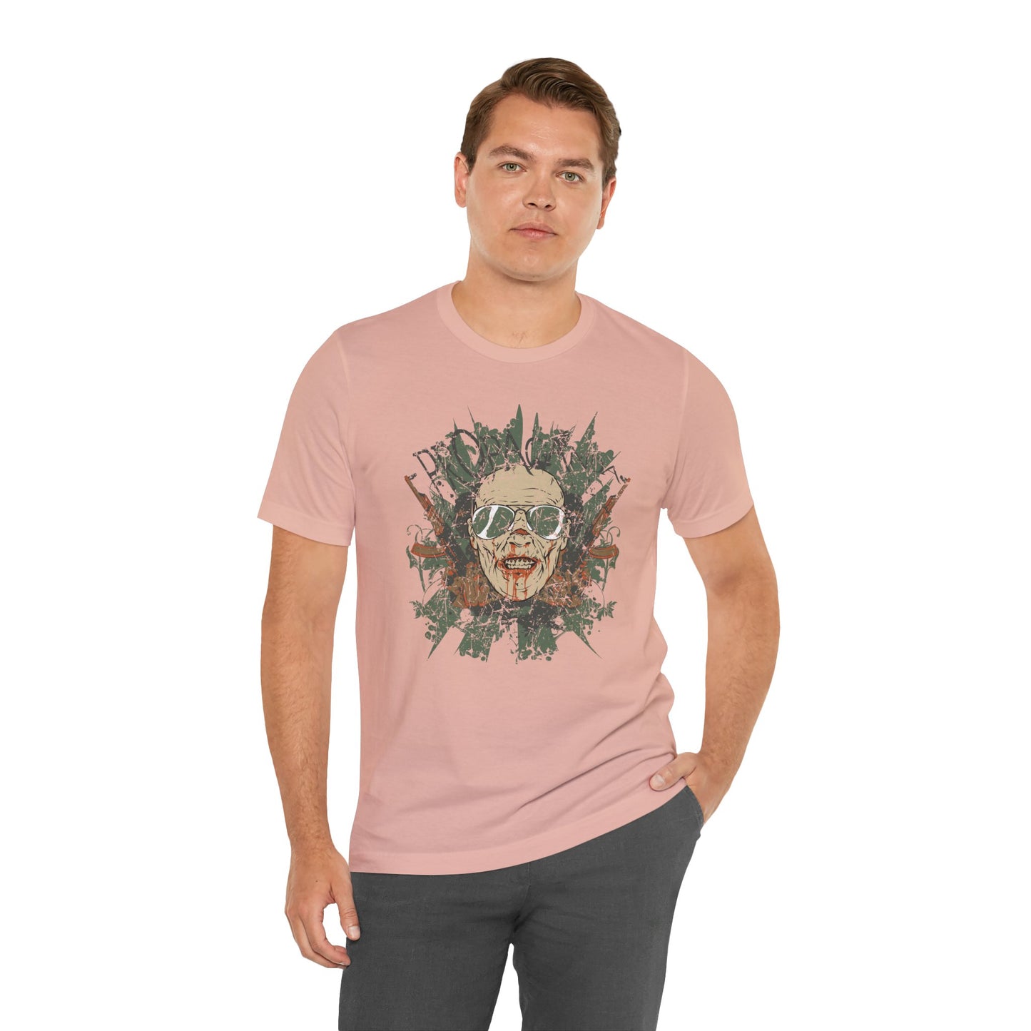 Retro Skull Floral Graphic Design Unisex Cotton T-Shirt G-2