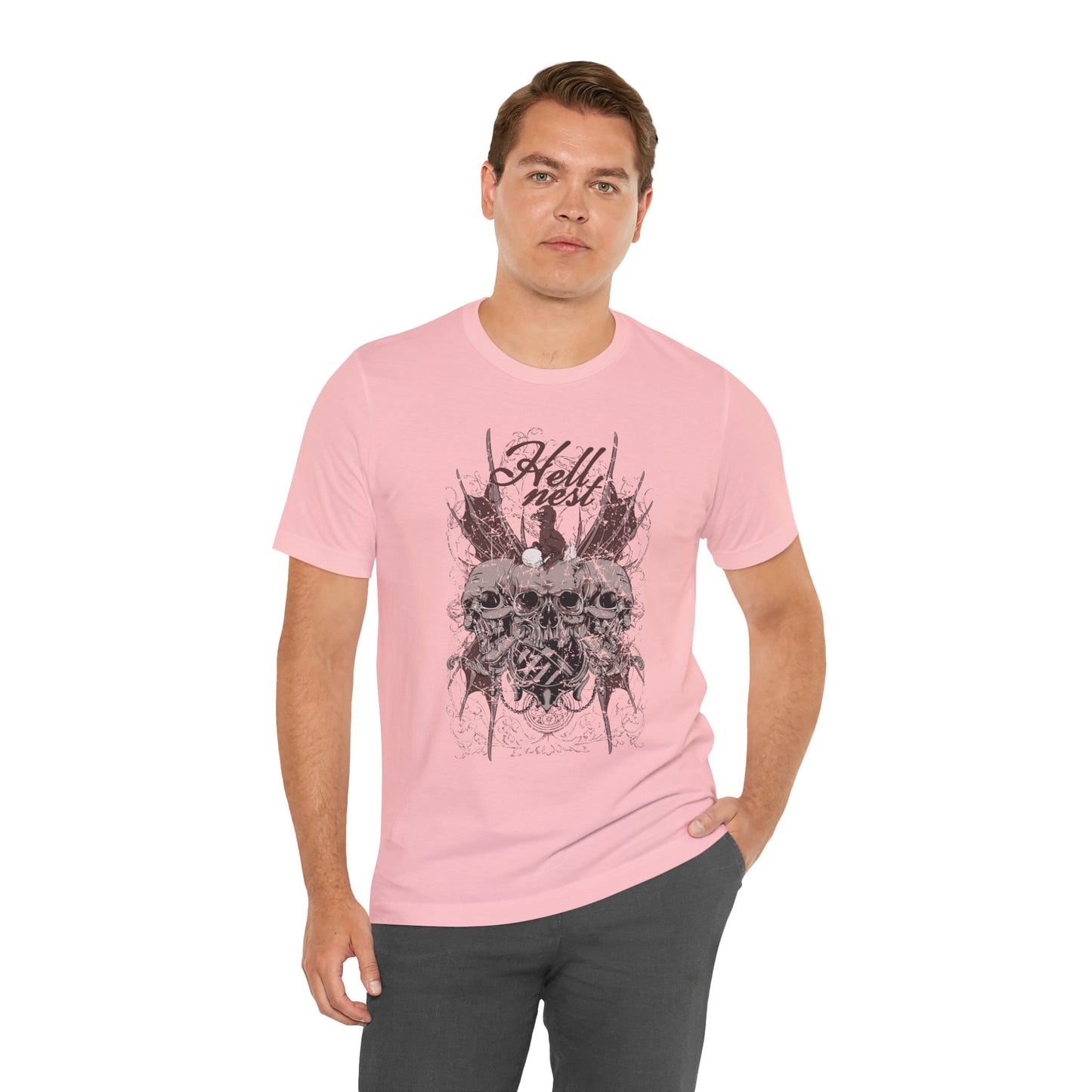 Skull Cluster graphic tee Gothic skulls grunge floral design