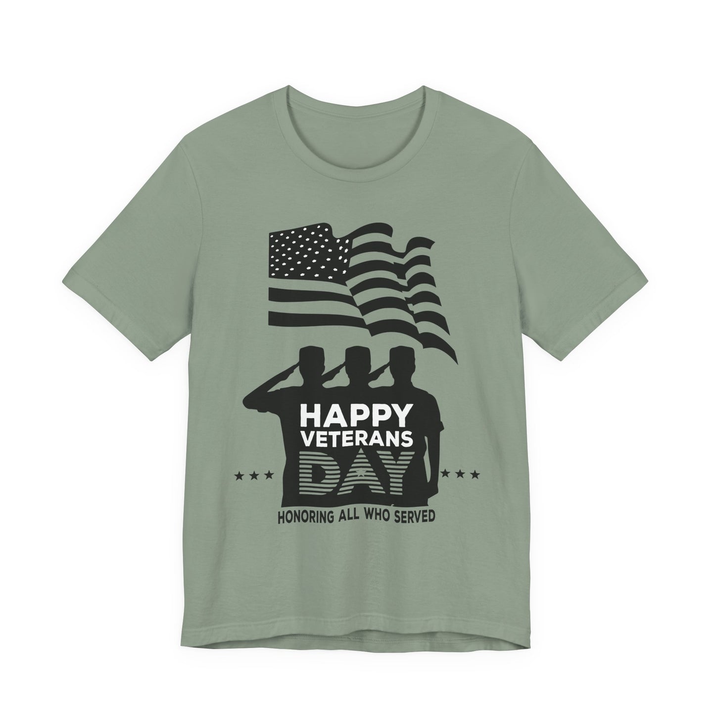 Happy Veterans Day saluting soldiers T-Shirt Patriotic American flag Unisex Cotton v51