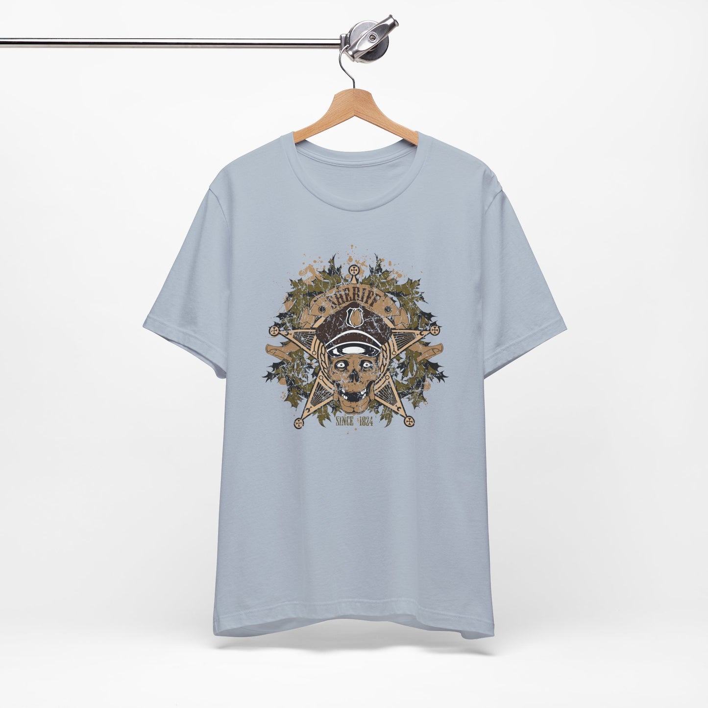 Skull Floral Emblem Graphic Unisex Cotton Tee Art-45