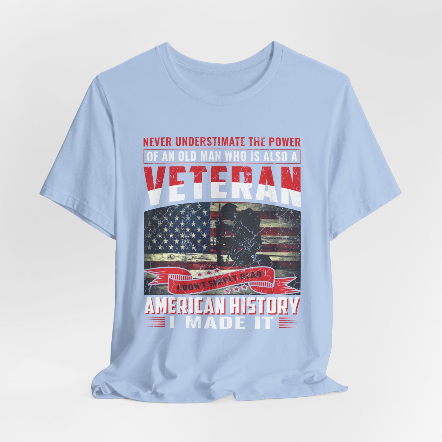 Veteran American flag T-Shirt I Made It Old Man Veteran Military Pride Unisex Cotton v32