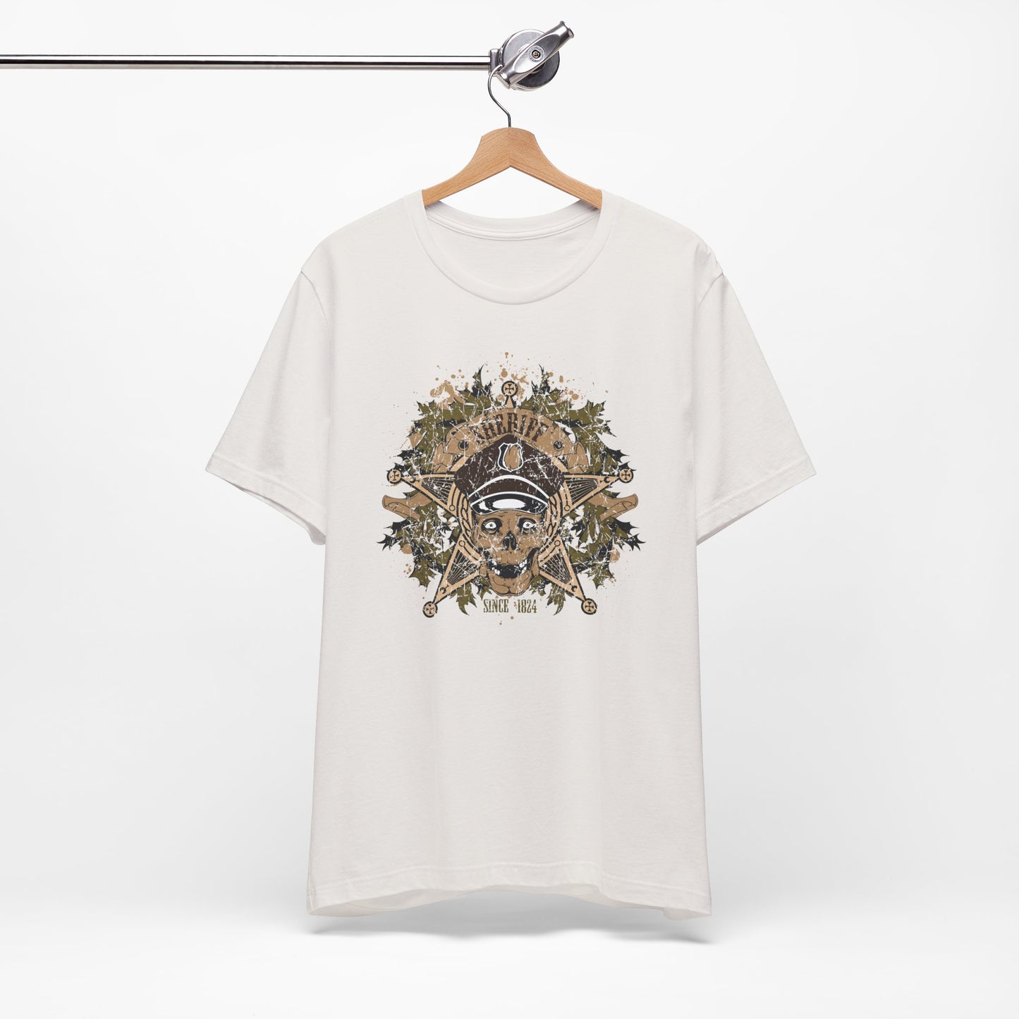 Skull Floral Emblem Graphic Unisex Cotton Tee Art-45