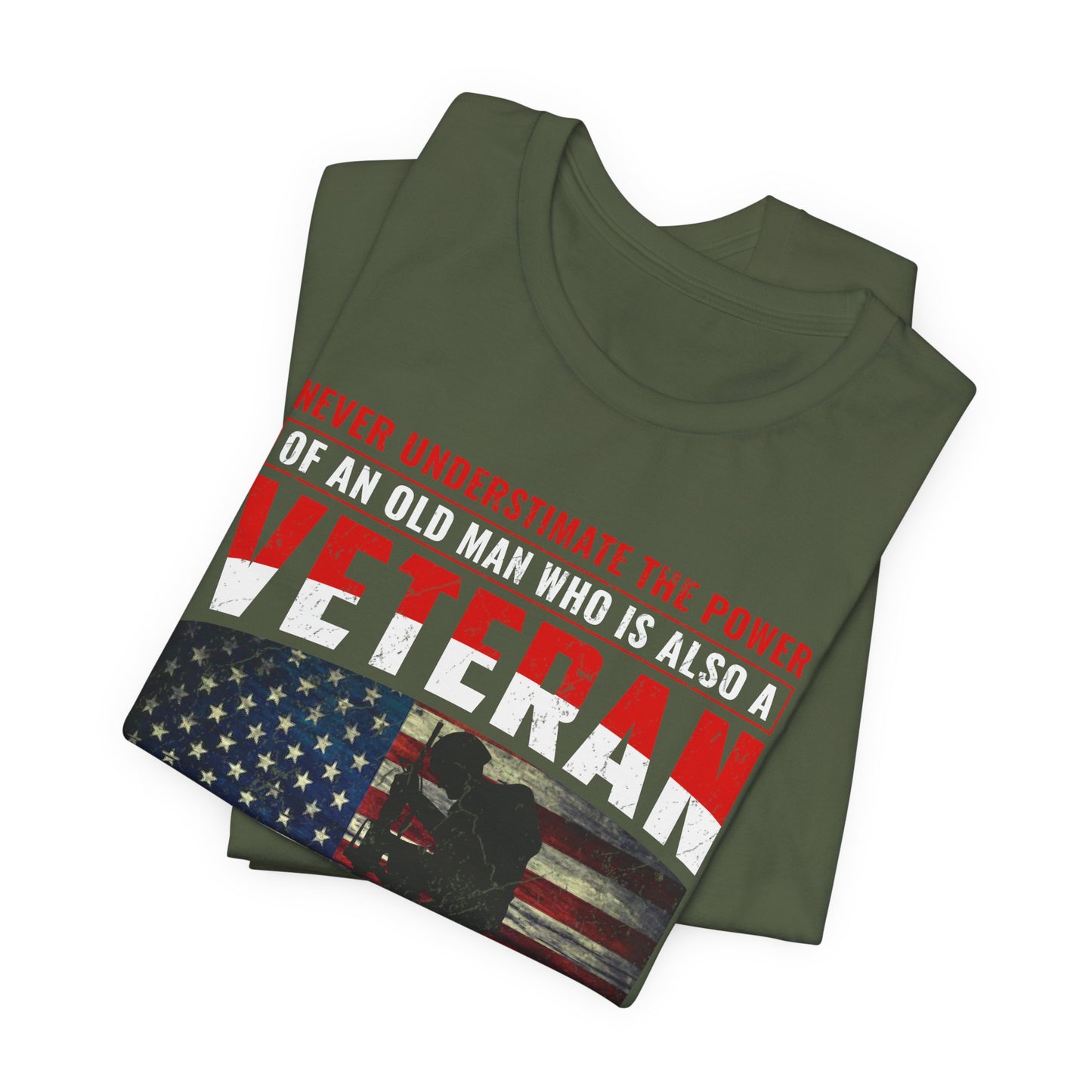 Veteran American flag T-Shirt I Made It Old Man Veteran Military Pride Unisex Cotton v32