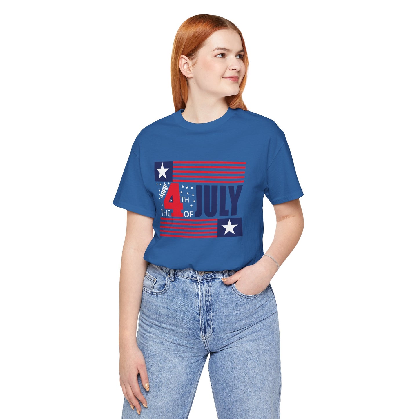 4th of July Flag Independence Day Graphic Unisex Cotton T-Shirt 014