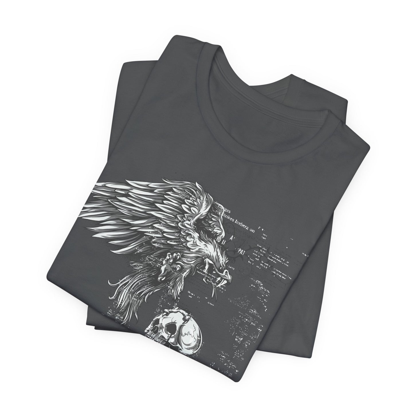 Raven and Skull Illustration Graphic Unisex Cotton T-Shirt r19