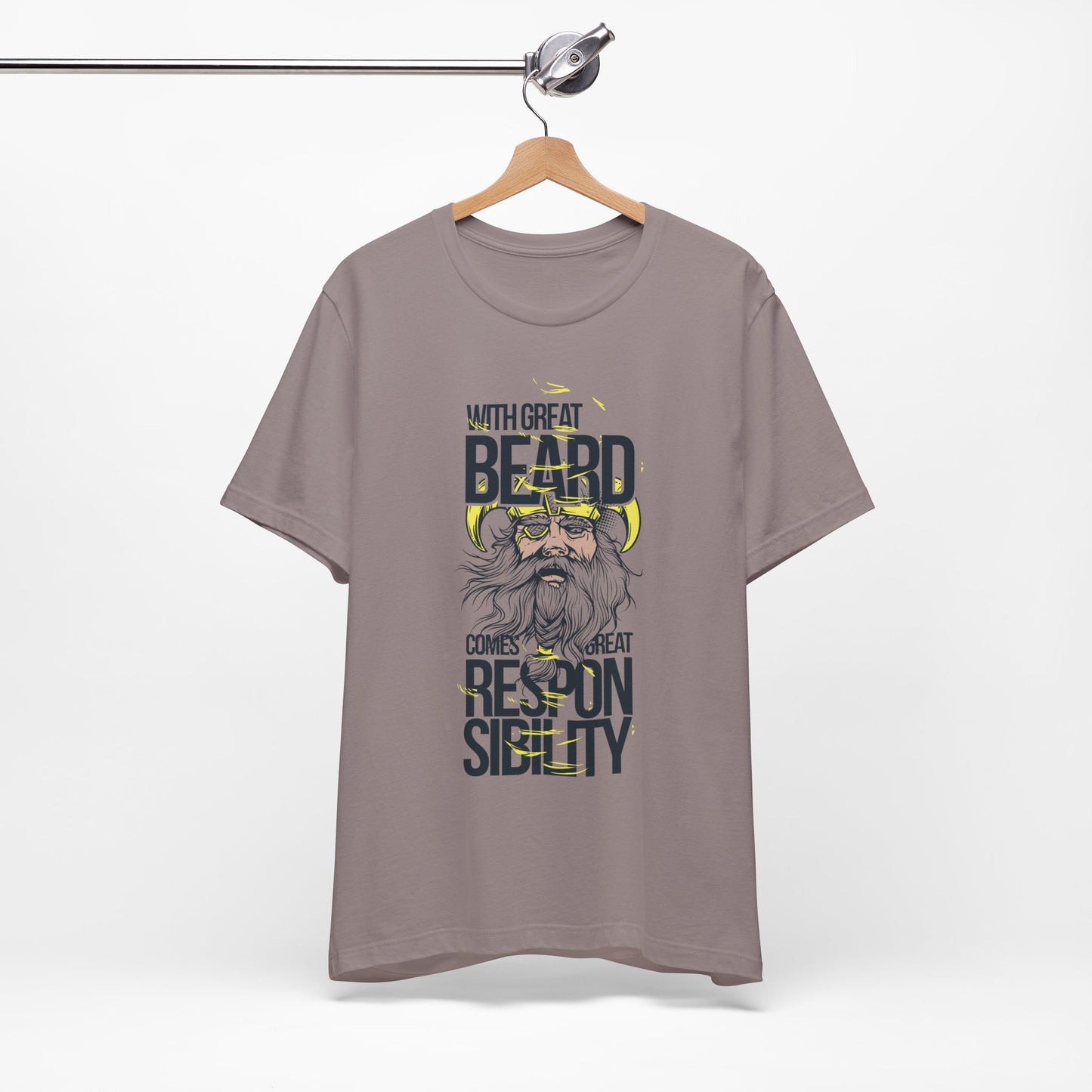 With Great Beard Comes Great Responsibility Tee Viking Beard Graphic Shirt A-2