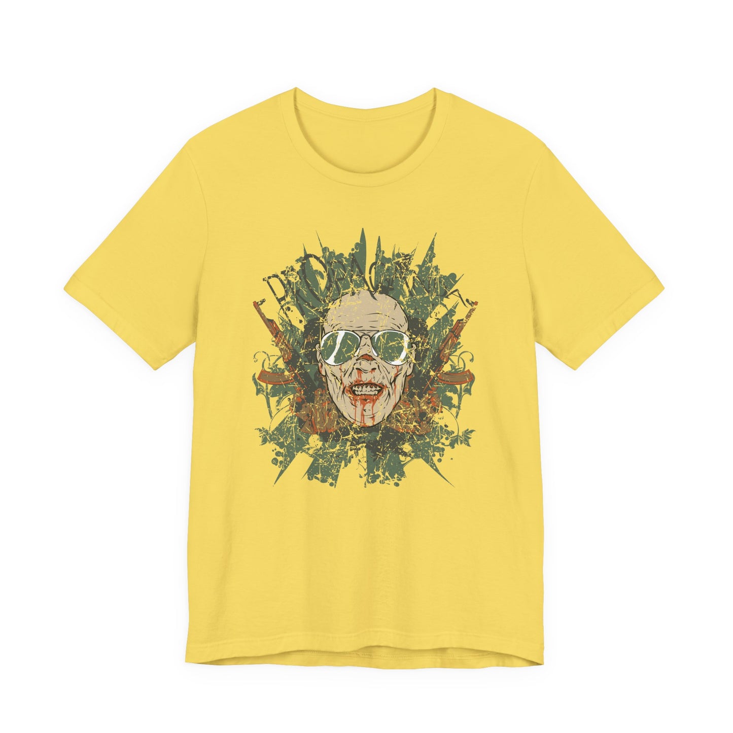 Retro Skull Floral Graphic Design Unisex Cotton T-Shirt G-2