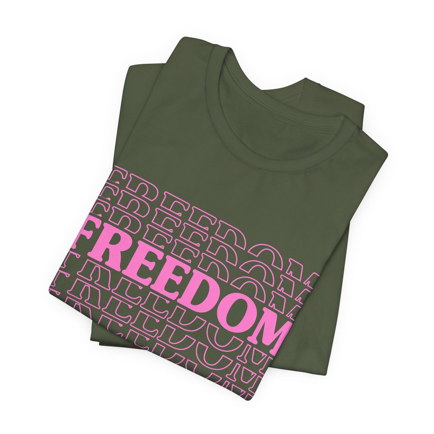 Freedom Text Graphic Unisex Cotton T-Shirt a8