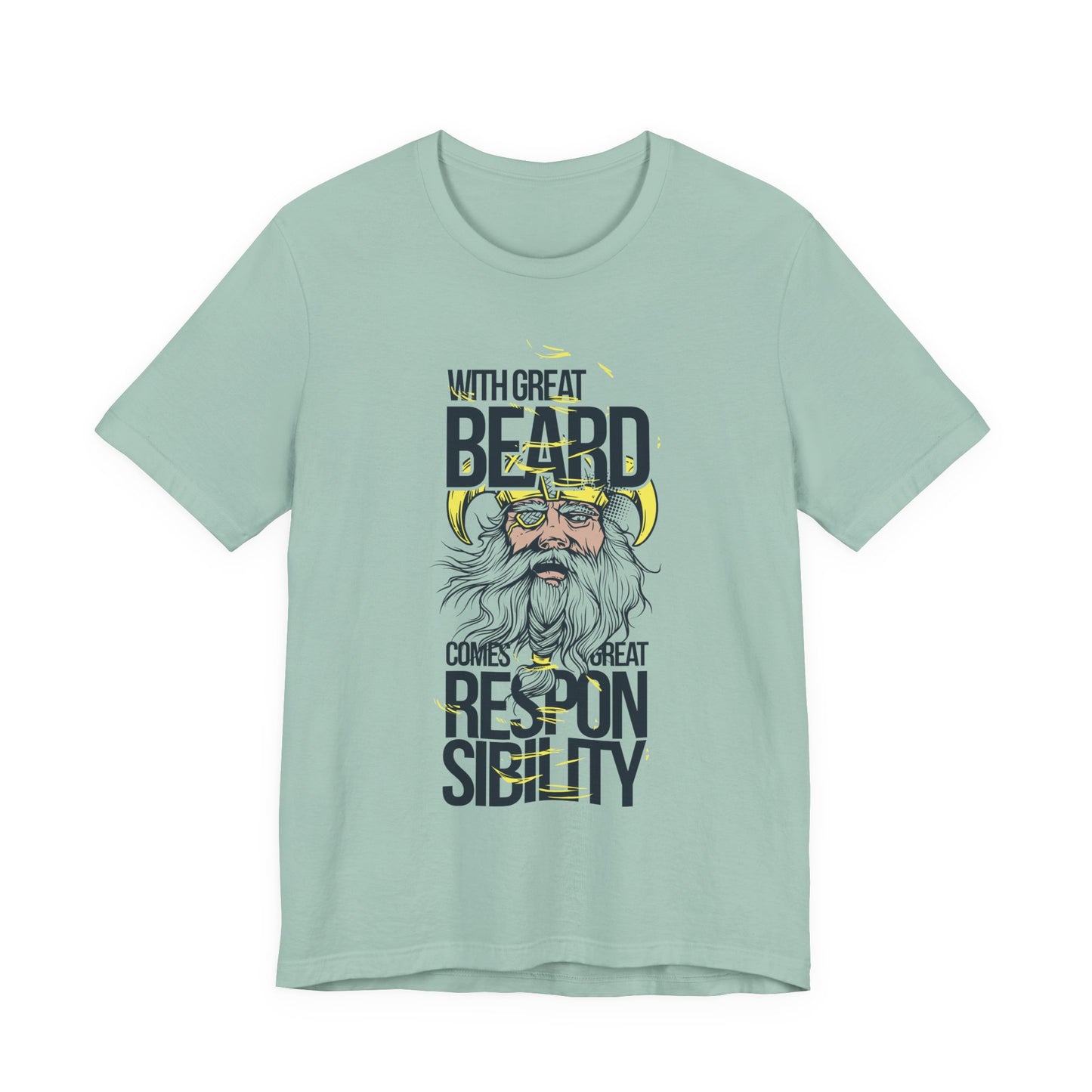 With Great Beard Comes Great Responsibility Tee Viking Beard Graphic Shirt A-2
