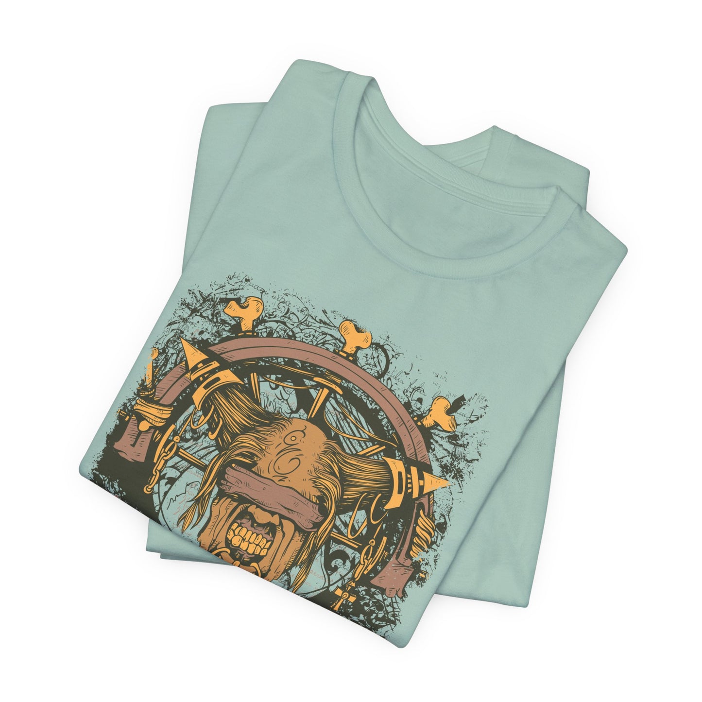 Skull Nordic Warrior Graphic Unisex Cotton T-Shirt r12