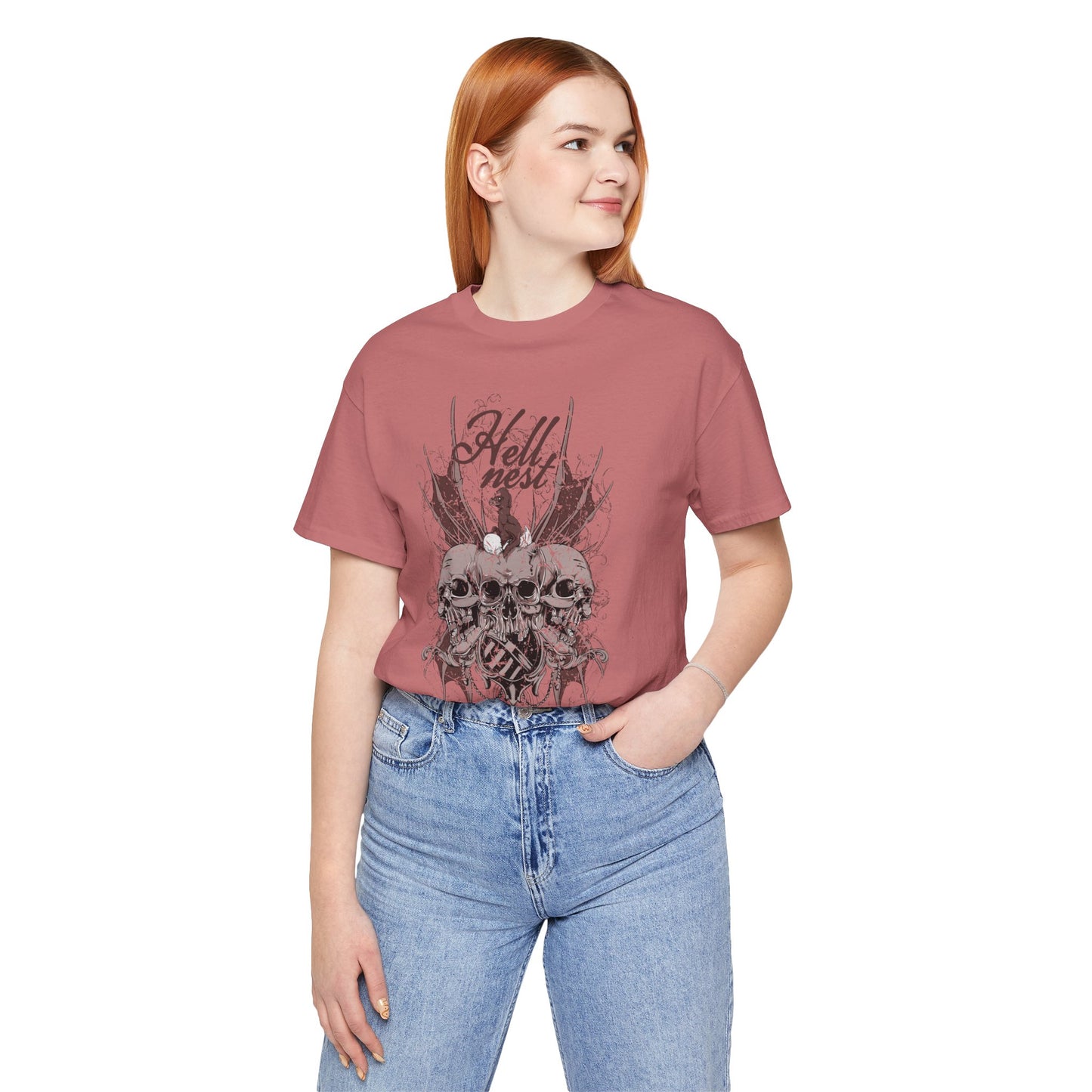 Skull Cluster graphic tee Gothic skulls grunge floral design