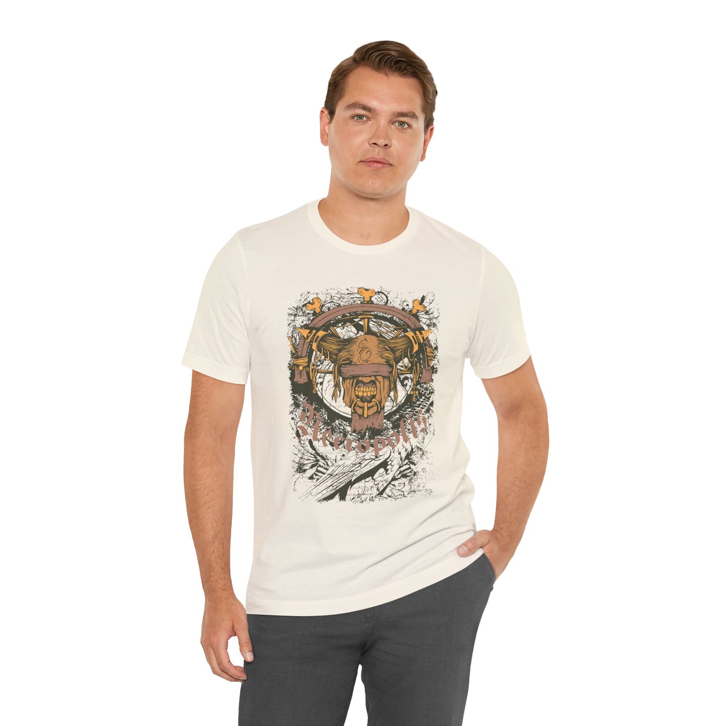 Skull Nordic Warrior Graphic Unisex Cotton T-Shirt r12