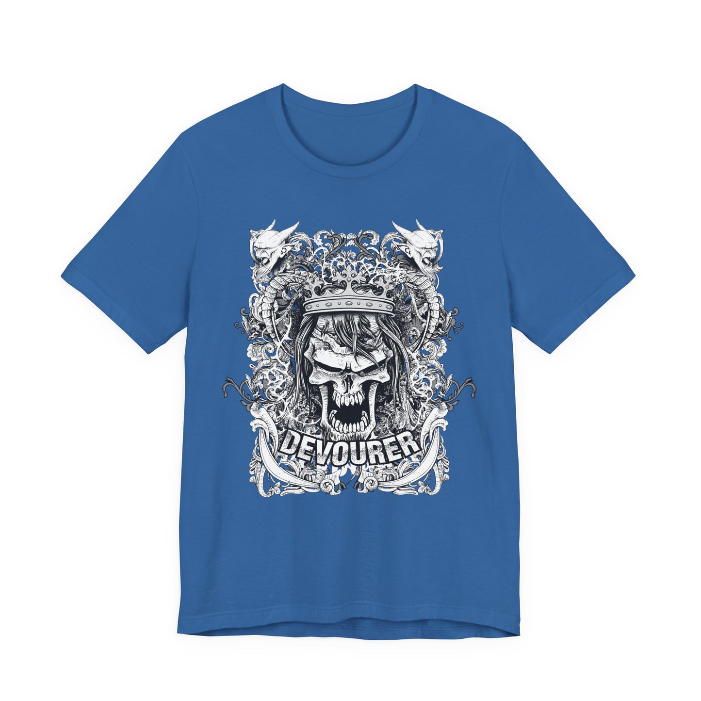 Gothic Skull Illustration Graphic Unisex Cotton T-Shirt r13