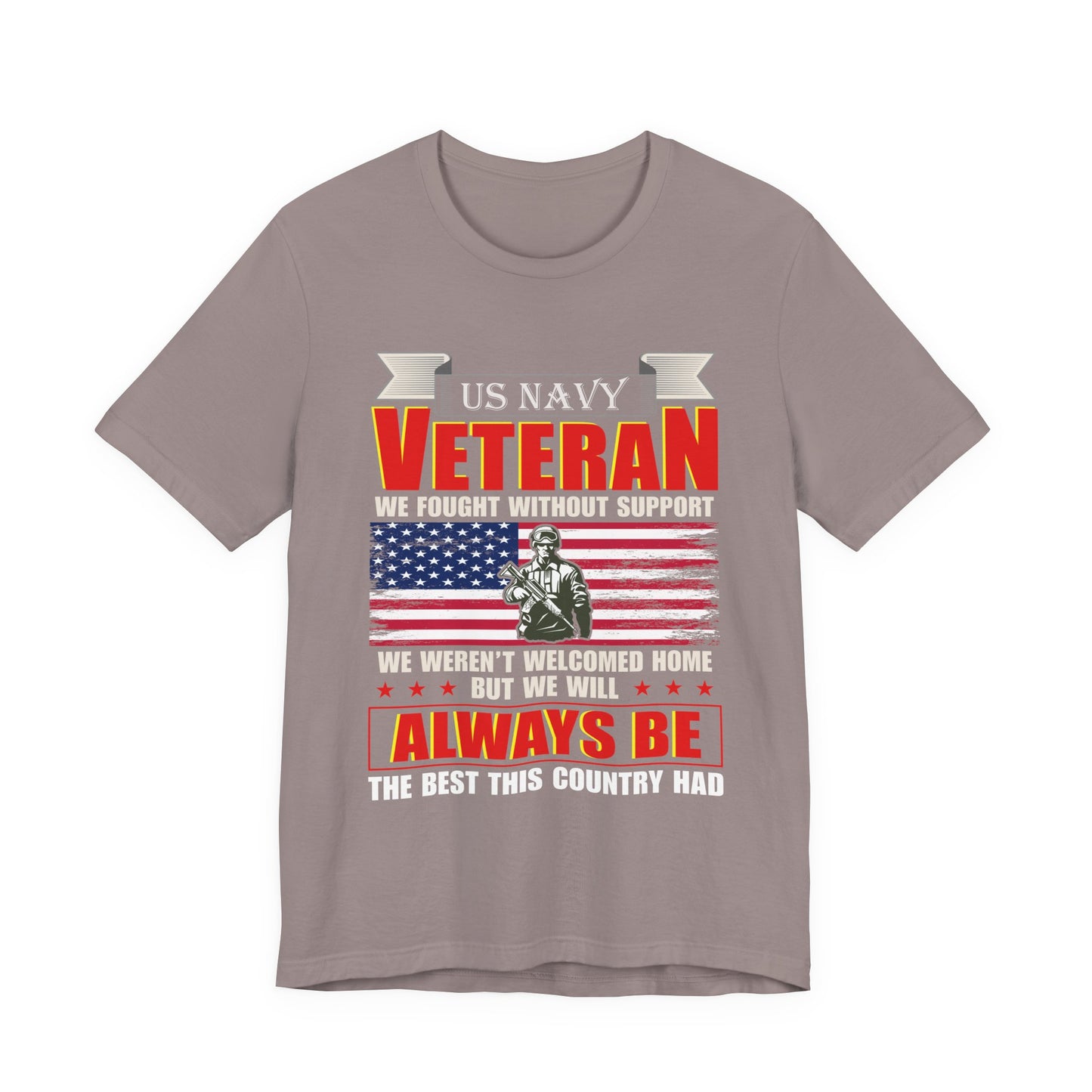US Navy Veteran T-Shirt American Flag Soldier Graphic Patriotic Military Unisex Cotton v42