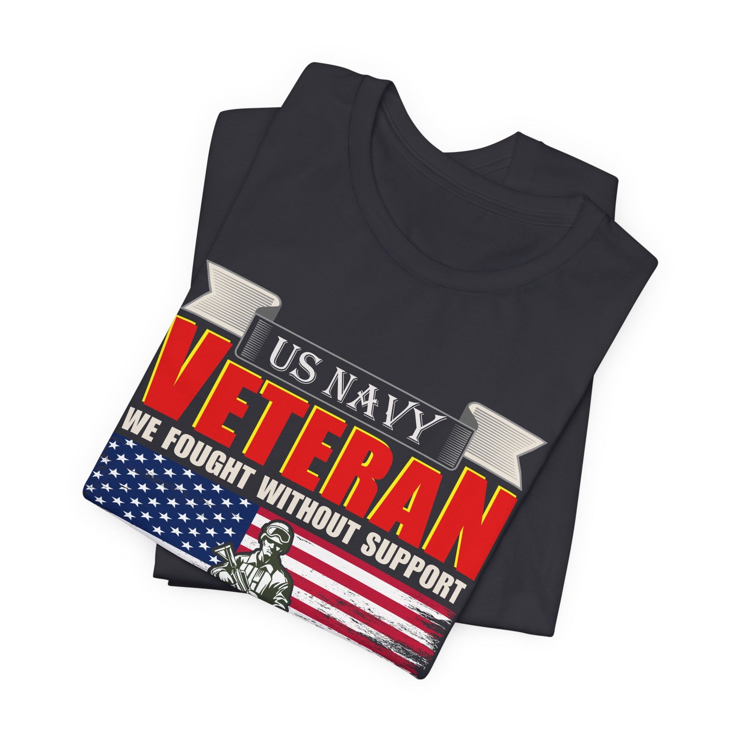 US Navy Veteran T-Shirt American Flag Soldier Graphic Patriotic Military Unisex Cotton v42