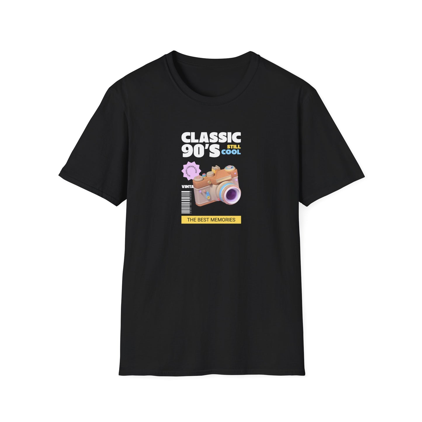 90s Camera T-Shirt Classic 90s Cool Unisex Cotton Retro Photography Tee