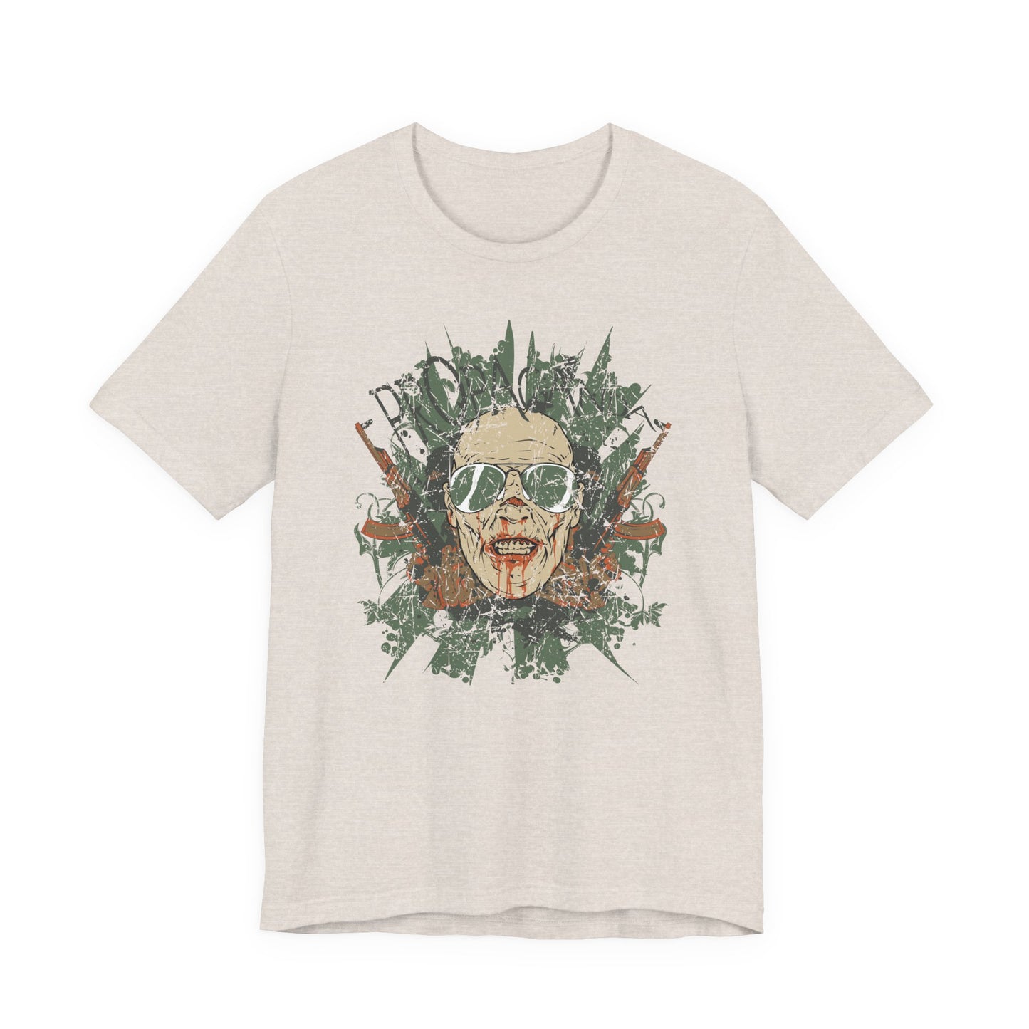 Retro Skull Floral Graphic Design Unisex Cotton T-Shirt G-2