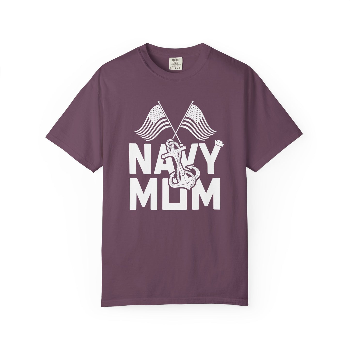 Navy Mom T-shirt Mother's Day Mama Tee Unisex Comfort Colors Garment-Dyed Cotton h20