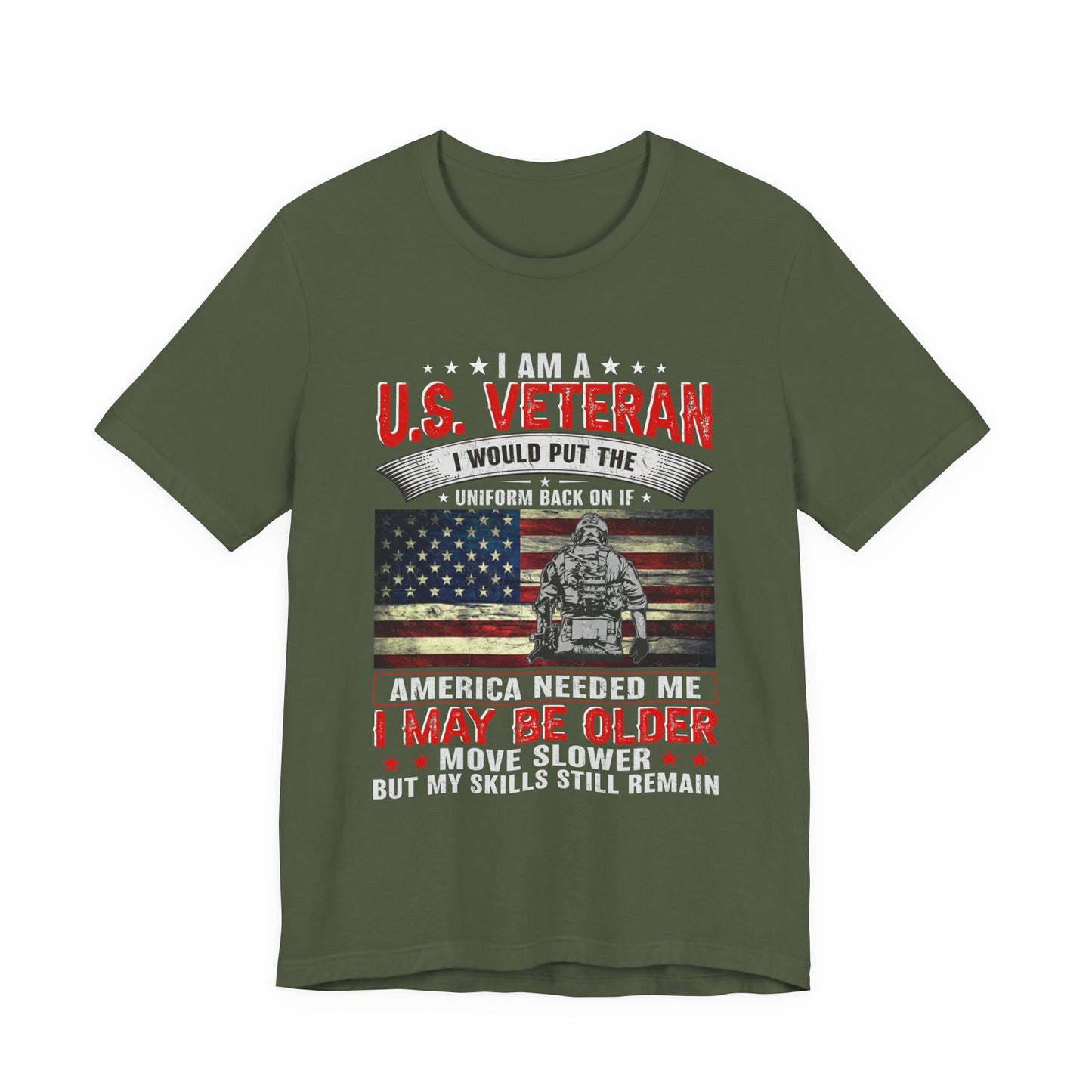 I Am A U.S. Veteran shirt American Flag Military Veteran Unisex Cotton Tee v25