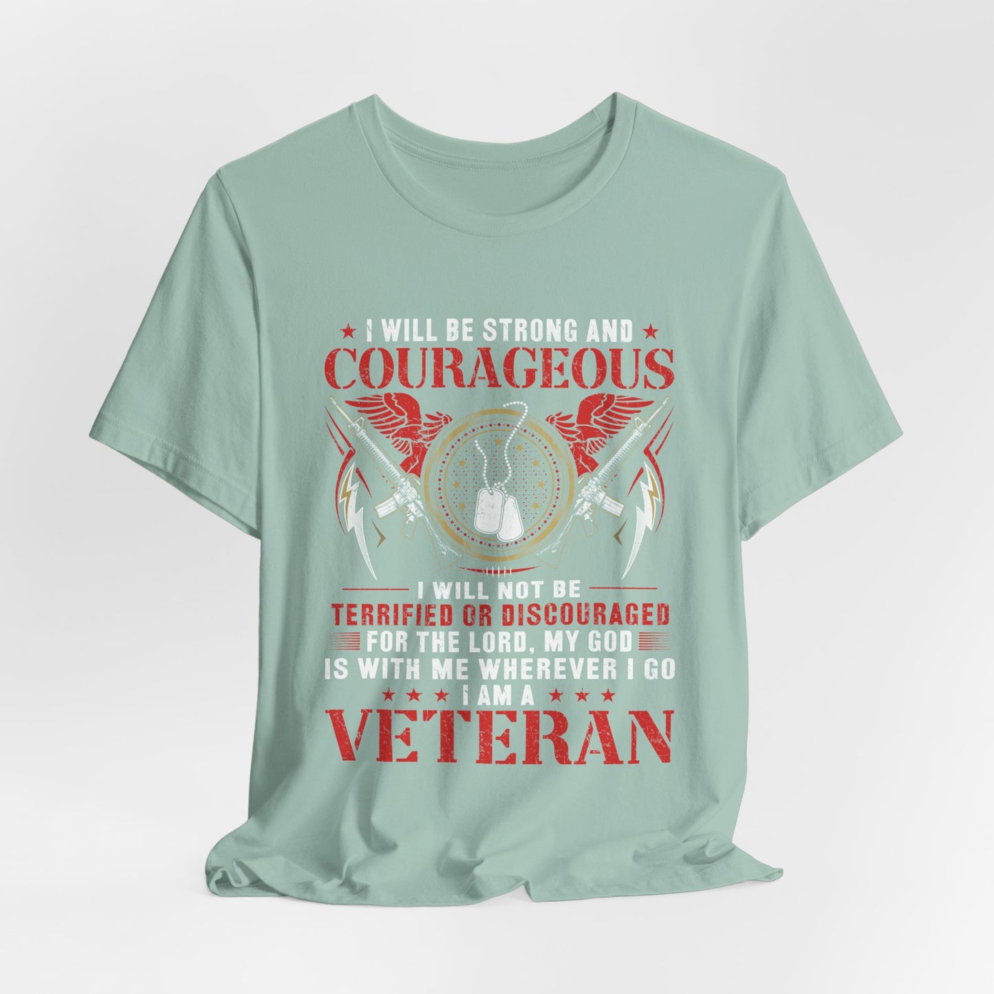 Courageous Veteran Prayer Tee Military Dog Tags Unisex Cotton T-Shirt v37