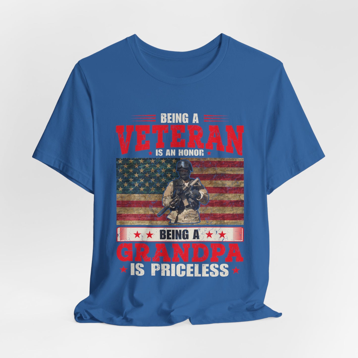 Veteran Grandpa T-Shirt American Flag Soldier Grandpa Unisex Cotton Tee v34