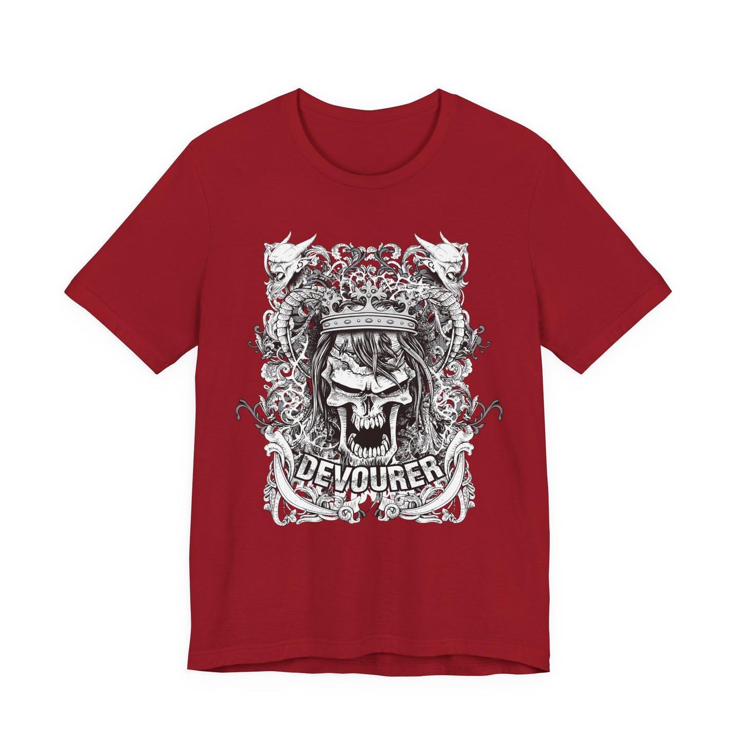 Gothic Skull Illustration Graphic Unisex Cotton T-Shirt r13