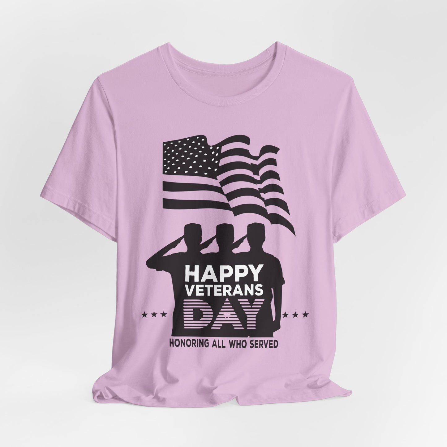 Happy Veterans Day saluting soldiers T-Shirt Patriotic American flag Unisex Cotton v51