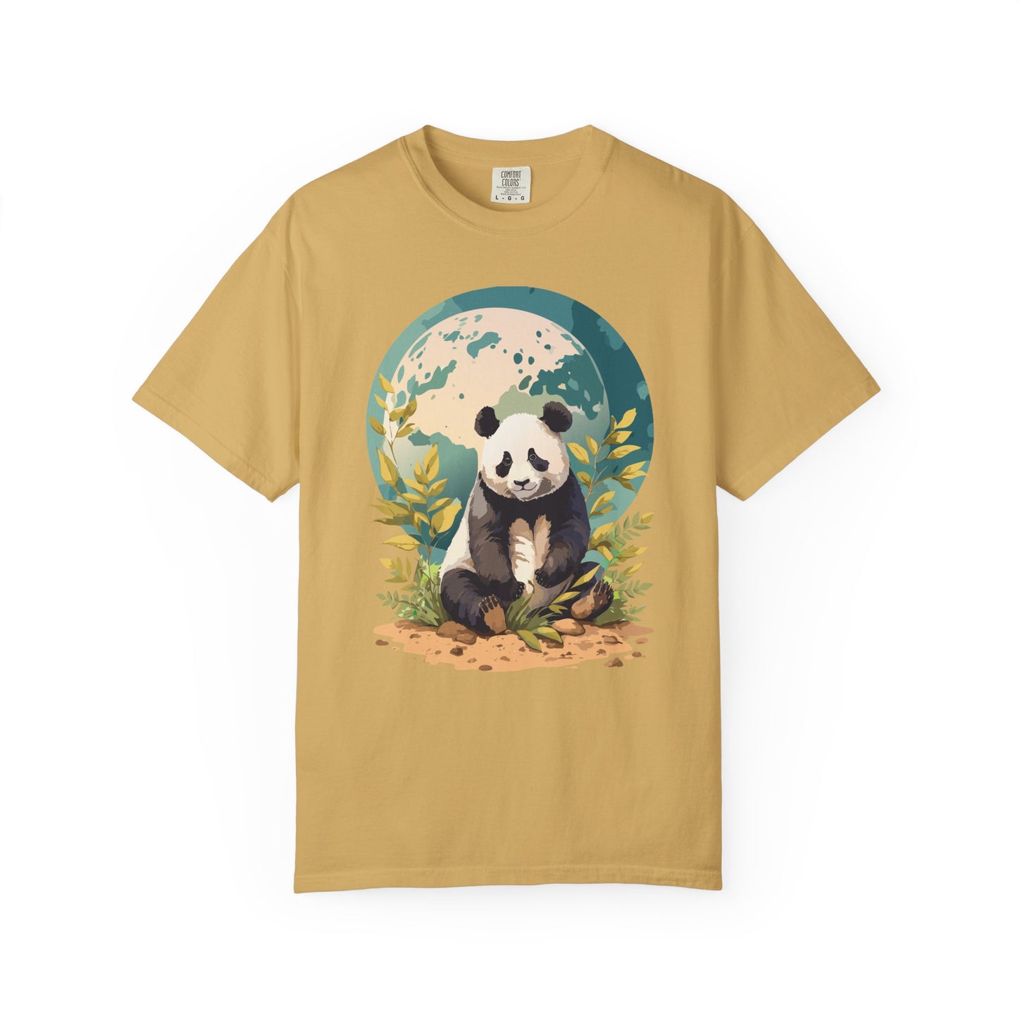 Panda Portrait T-Shirt Unisex Cotton Floral Chinese Graphic Circle Animal Art Tee pp6