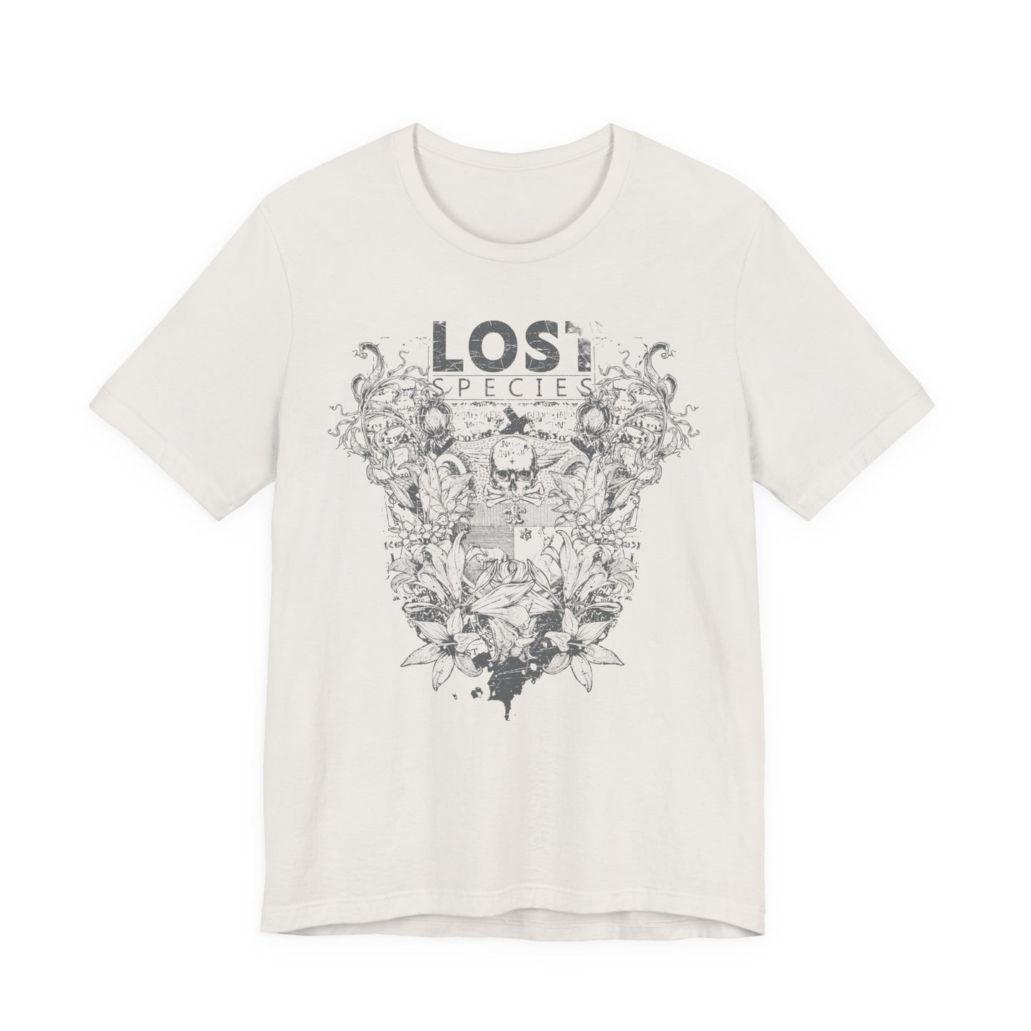 Lost Species Tee Floral Wildlife Illustration Rock Band T-Shirt A-7