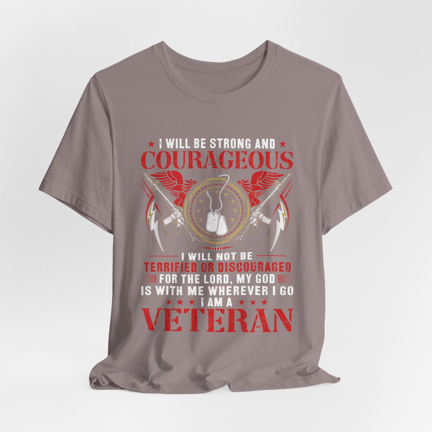 Courageous Veteran Prayer Tee Military Dog Tags Unisex Cotton T-Shirt v37