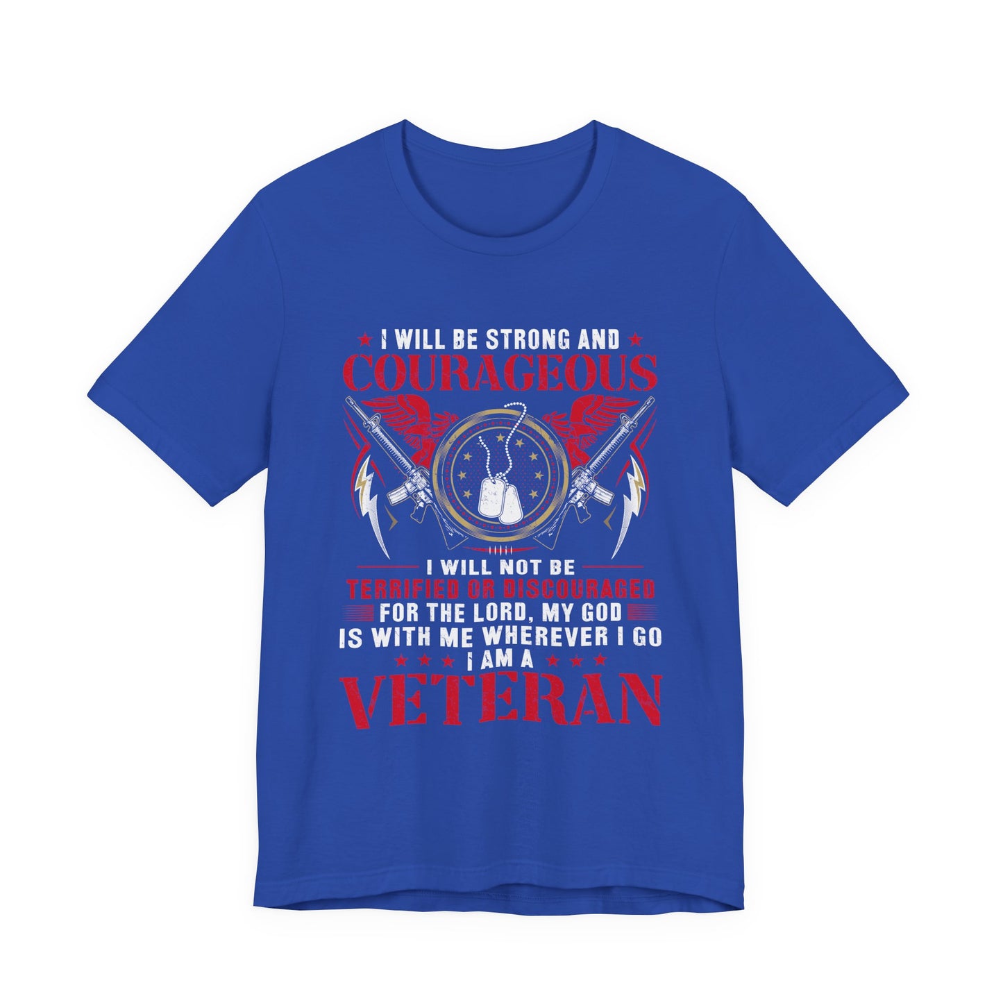 Courageous Veteran Prayer Tee Military Dog Tags Unisex Cotton T-Shirt v37