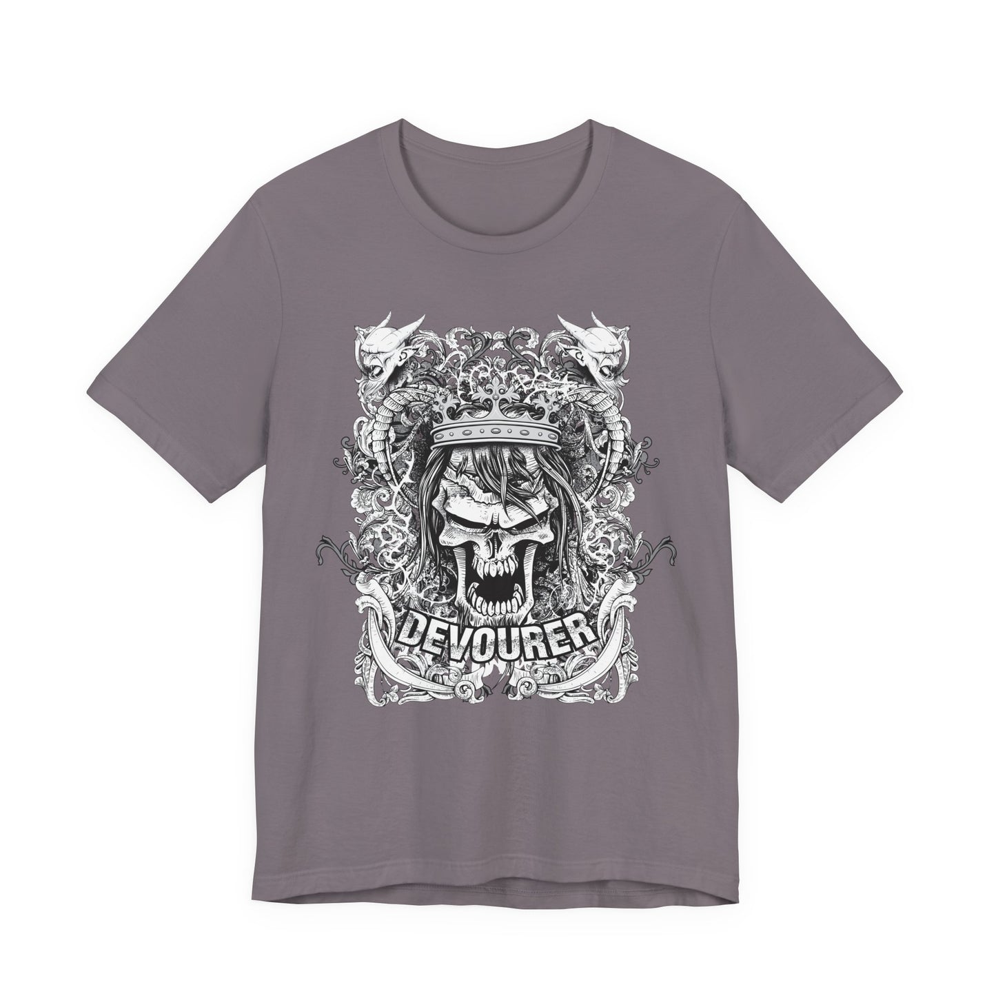Gothic Skull Illustration Graphic Unisex Cotton T-Shirt r13