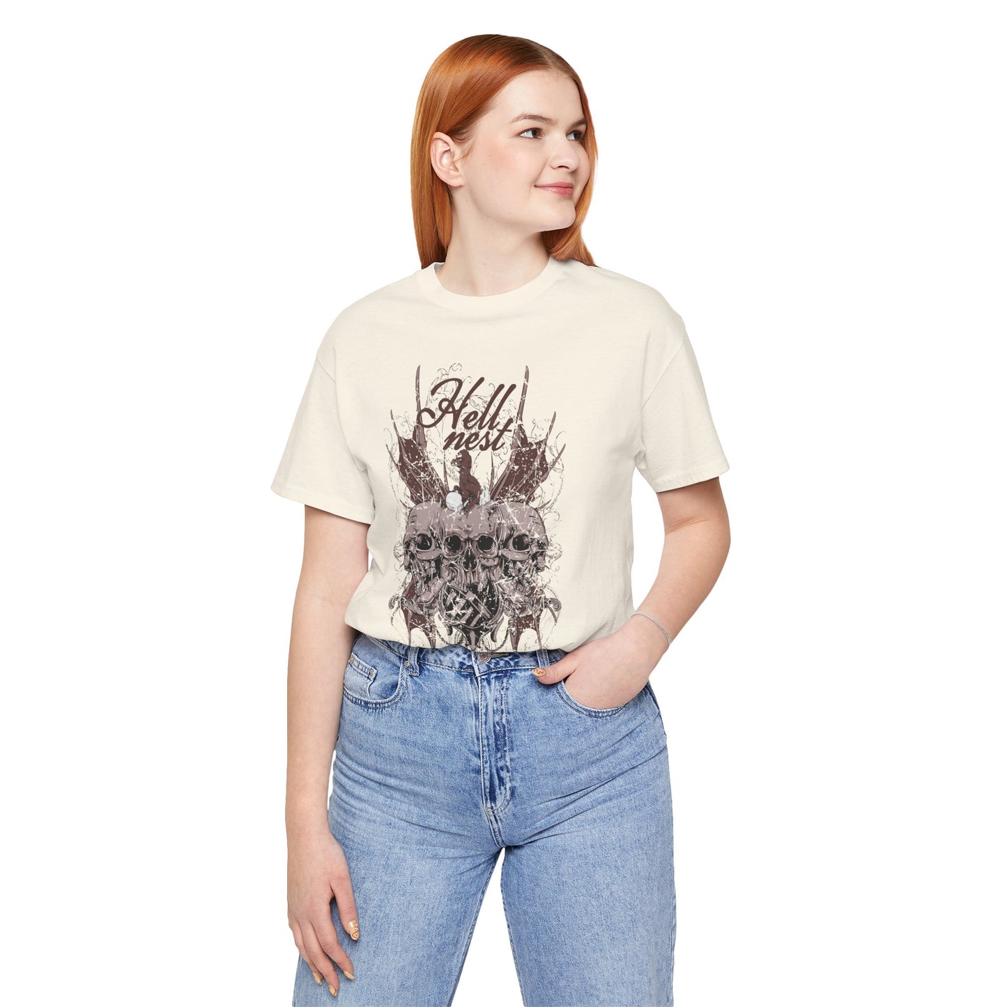 Skull Cluster graphic tee Gothic skulls grunge floral design