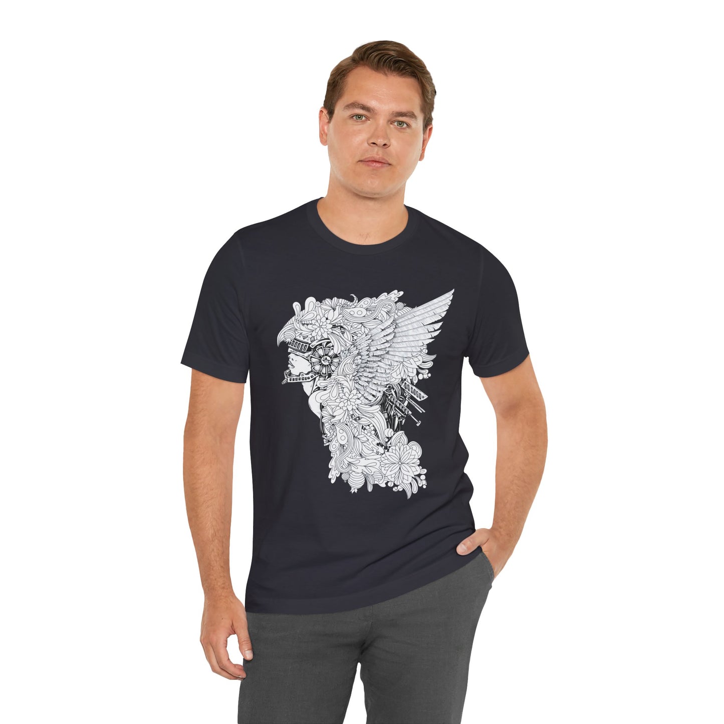 Eagle Illustration Graphic Unisex Cotton T-Shirt r26