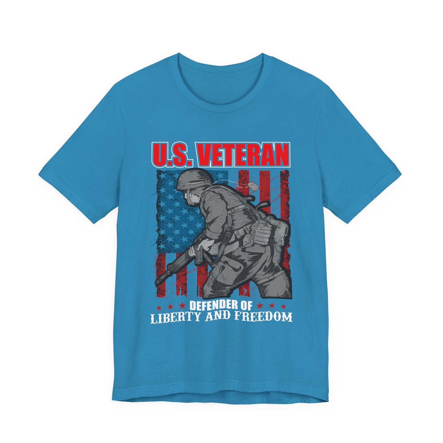U.S. Veteran Soldier Illustration Tee Defender of Liberty and Freedom Unisex Cotton v31