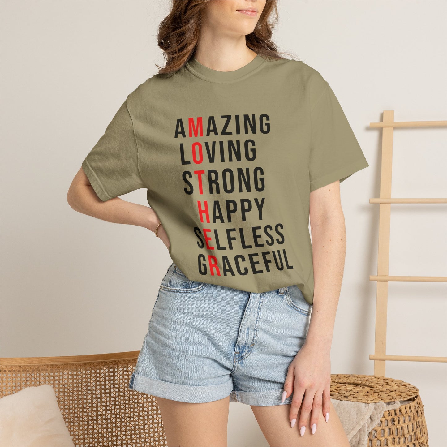Mom T-shirt Mother's Day Mama Tee Unisex Comfort Colors Garment-Dyed Cotton h14